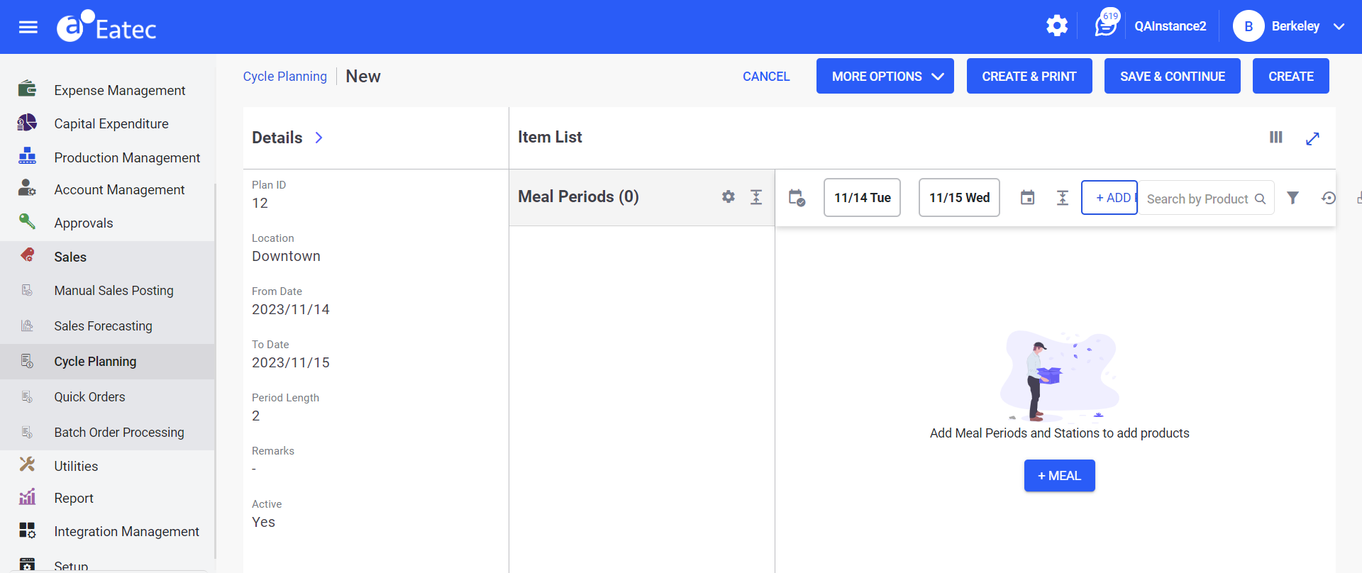 Configuring Cycle Plans