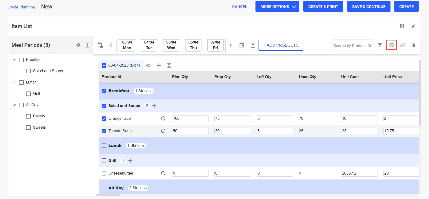Configuring Cycle Plans