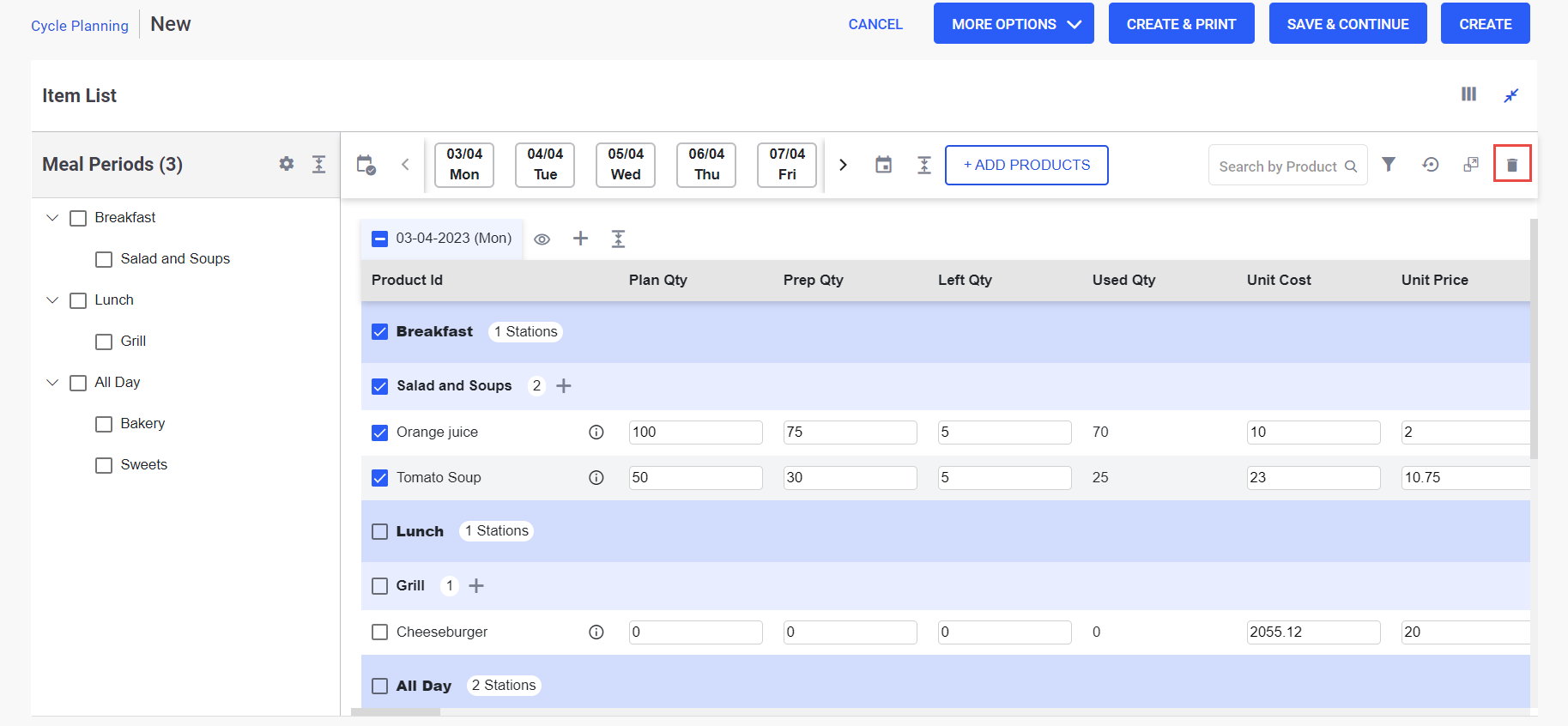 Configuring Cycle Plans