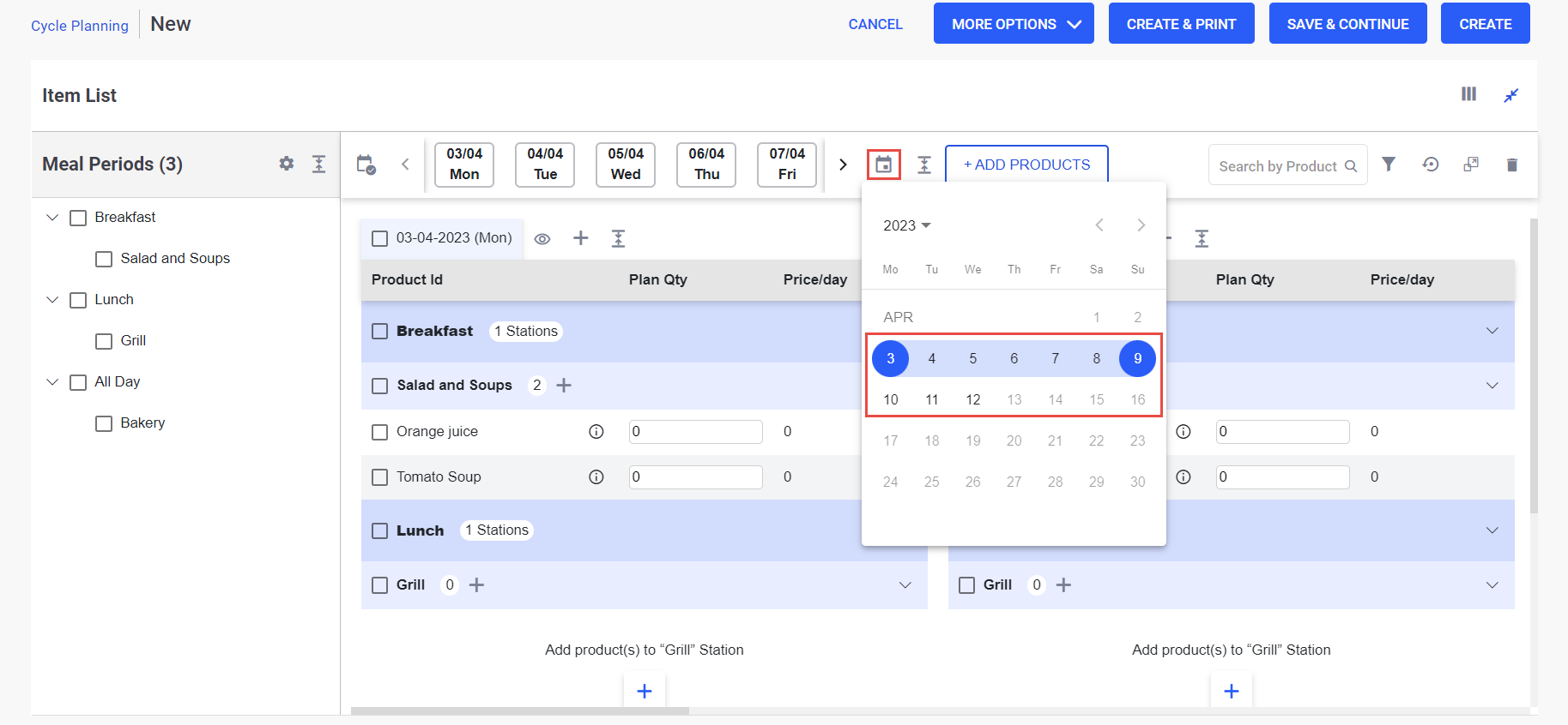Configuring Cycle Plans