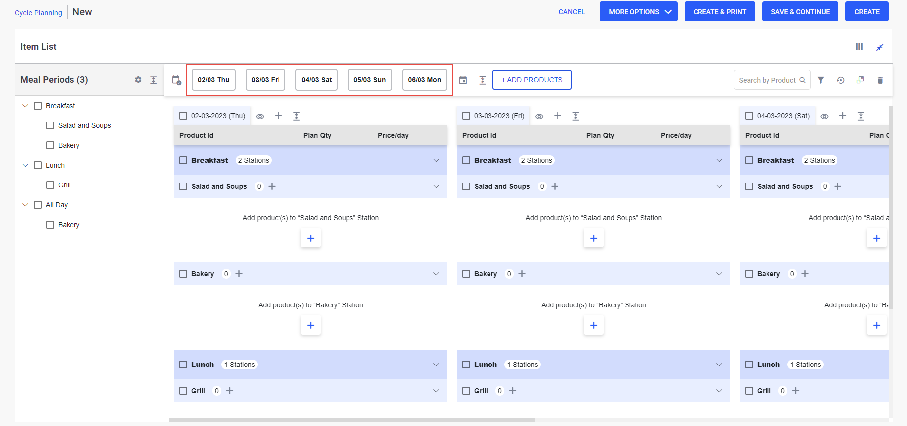 Configuring Cycle Plans