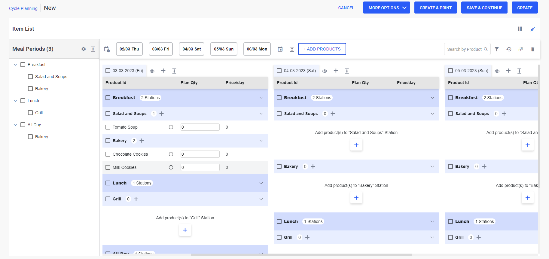 Configuring Cycle Plans