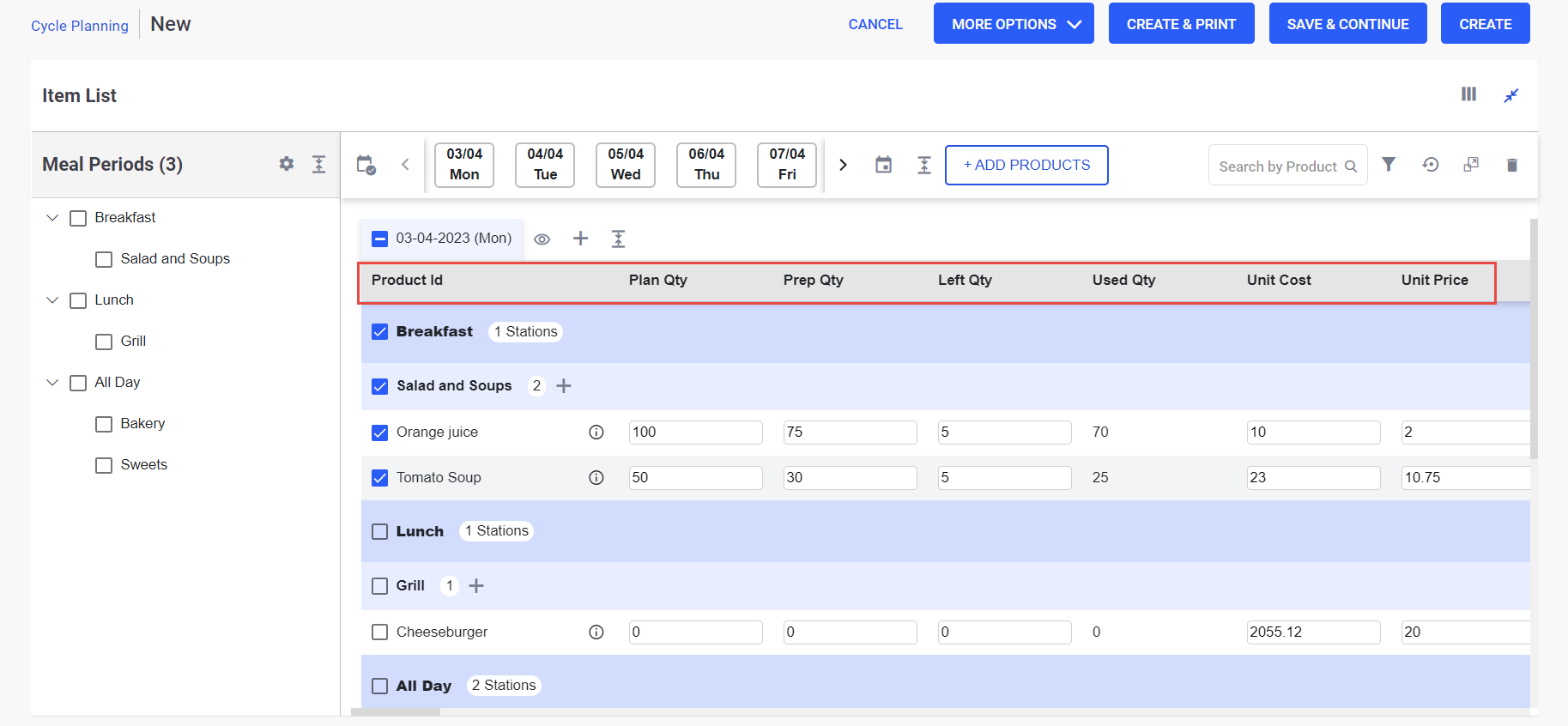 Configuring Cycle Plans