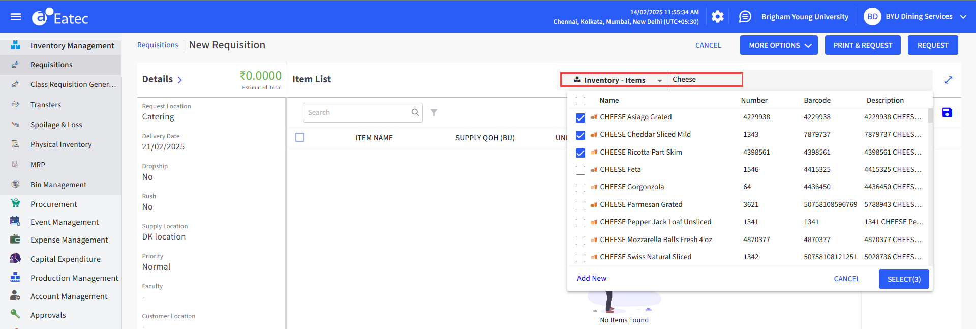 Creating Requisitions