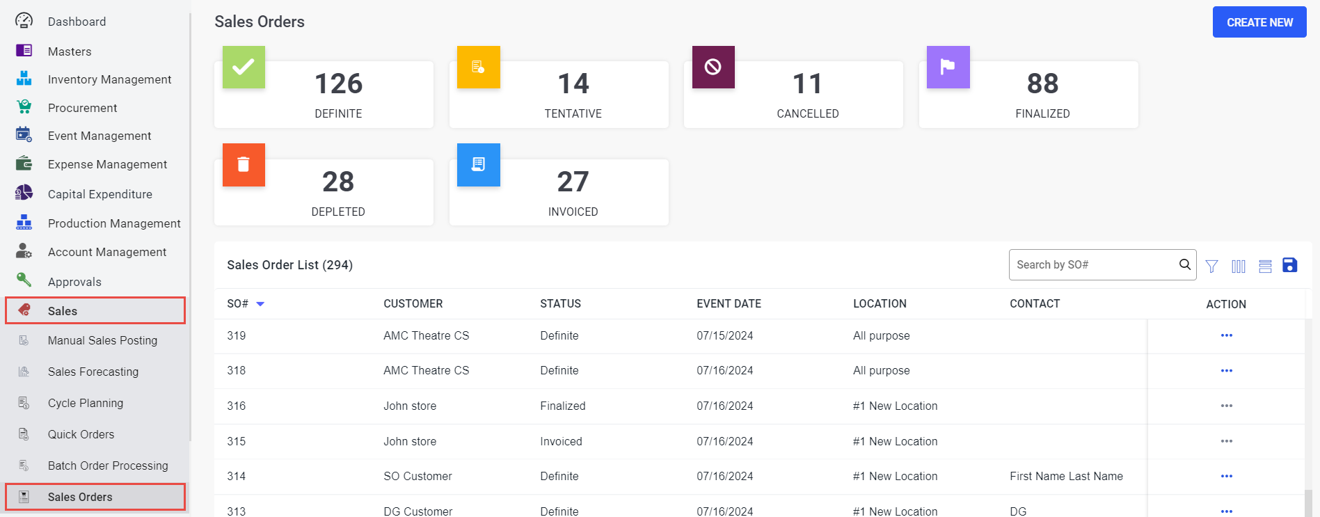 Creating Sales Orders