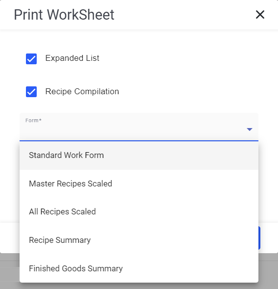 Scaling Recipes and Printing Worksheets